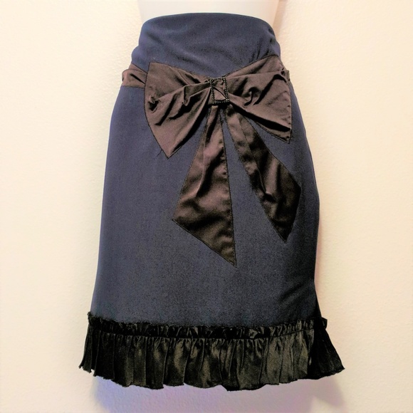 Moschino Dresses & Skirts - Moschino | Vintage Blue Wool Bow Ruffle Skirt